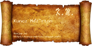 Kuncz Márton névjegykártya