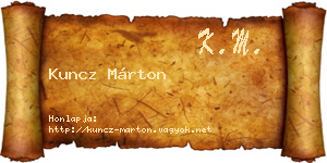 Kuncz Márton névjegykártya