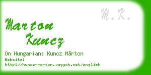 marton kuncz business card