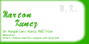 marton kuncz business card